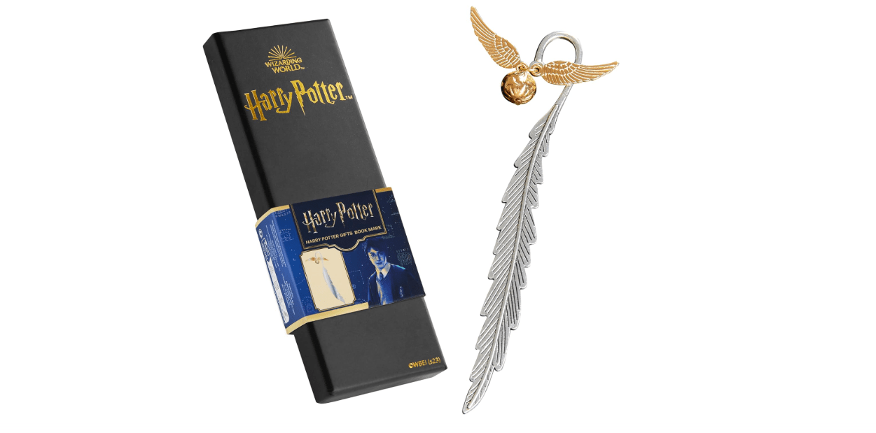Harry Potter Metal Bookmark with Hanging Charm Golden Snitch Hogwarts Reading Gifts Book Lovers Gift Box (Golden Snitch) 