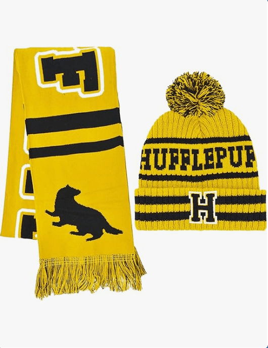 Concept One unisex-adult Harry Potter Beanie Hat and Scarf Set, Hogwarts Collegiate Winter Knit Cap With Cuff and Pom
