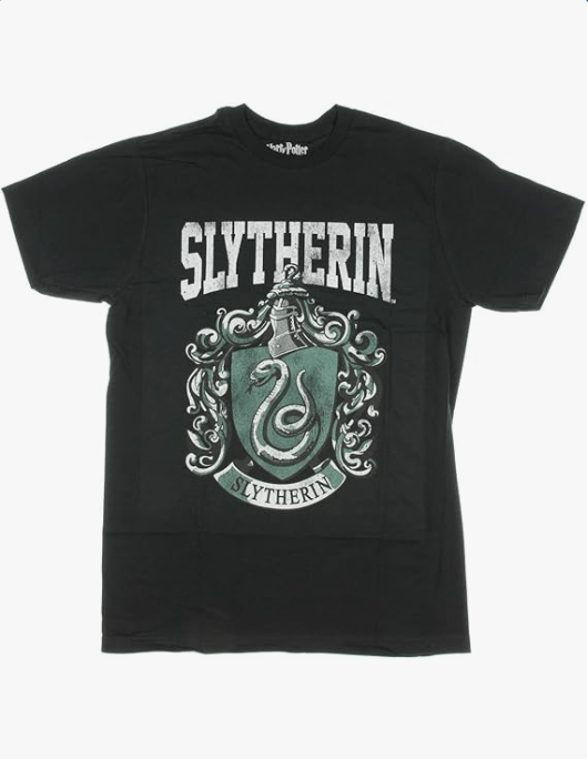 Harry Potter Slytherin Crest Mens Black T-Shirt (Medium)
