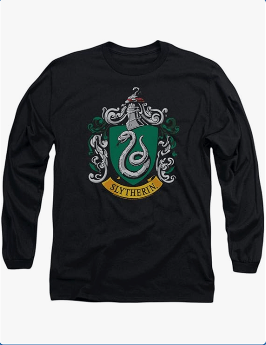Popfunk Classic Harry Potter Slytherin Logo Adult Longsleeve T Shirt

