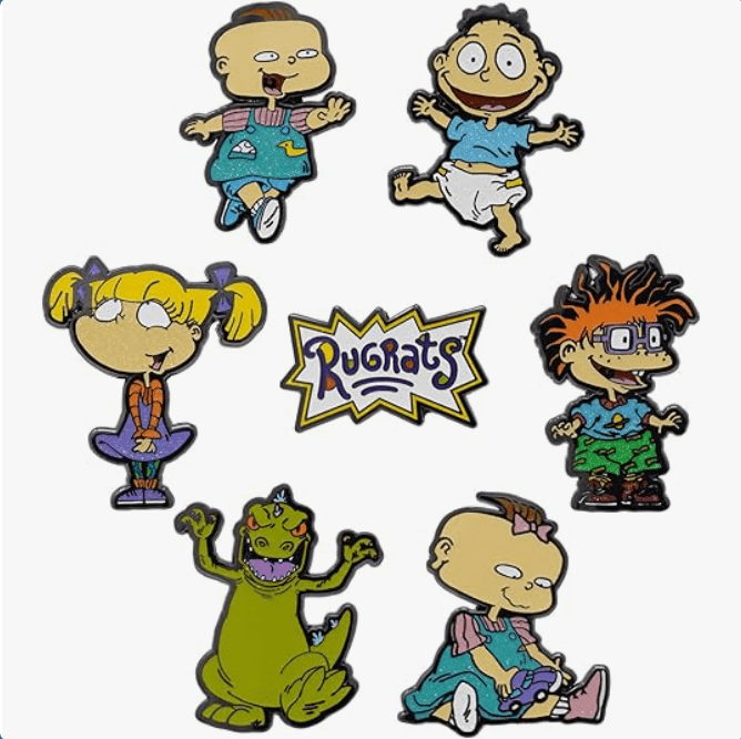 Rugrats Mystery Enamel Pin Blind Box Series, Tommy Pickles, Chuckie Finster, Angelica Pickles, Phil DeVille, Lil DeVille, Reptar, or the Rugrats Title Logo
