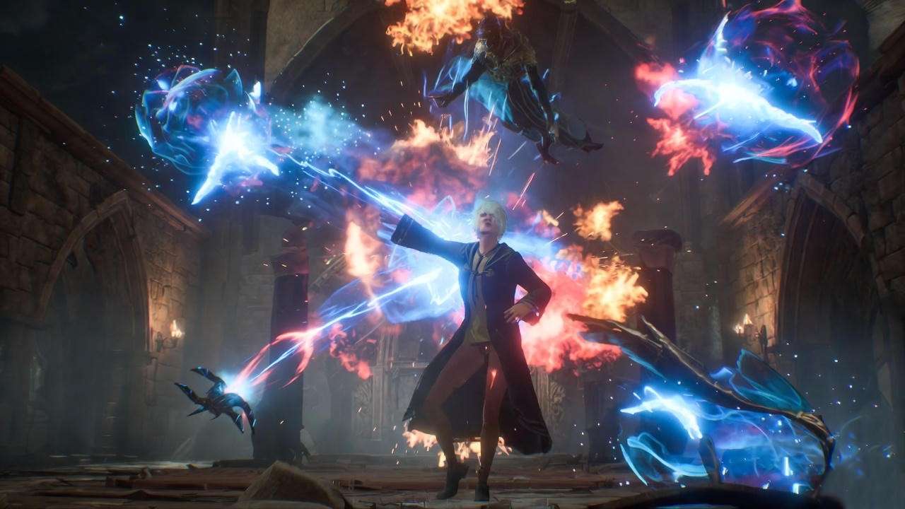 Fluid spell combat with magic effects and combos in Hogwarts Legacy gameplay