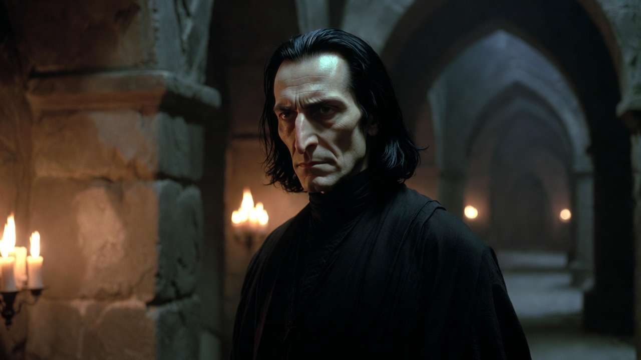 Alan Rickman as Severus Snape in the Harry Potter films