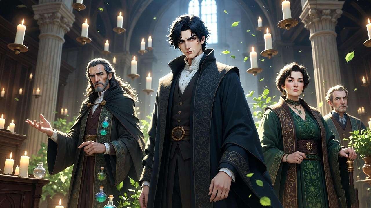 Hogwarts Legacy professors including Eleazar Fig and Phineas Nigellus Black in Great Hall