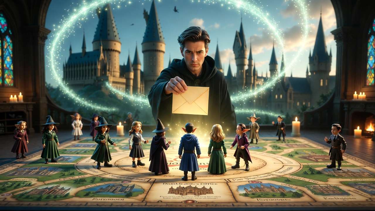 Climactic victory moment solving the mystery in Harry Potter Clue board game