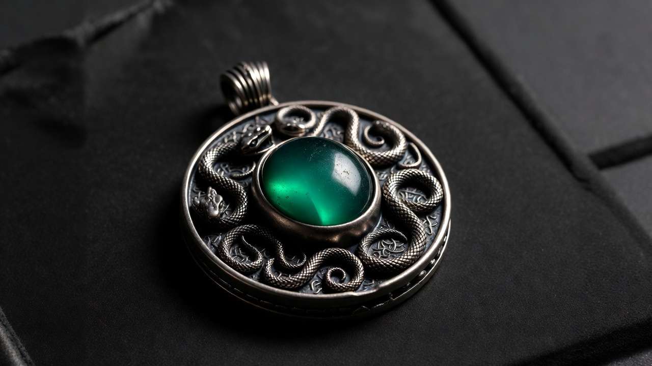 Slytherin locket Horcrux close-up Harry Potter artifact
