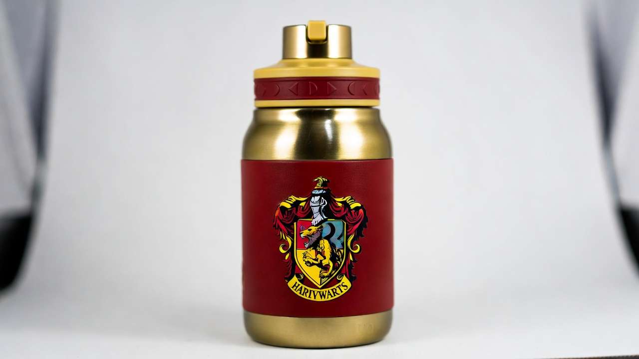 Gryffindor Harry Potter Owala FreeSip insulated water bottle with lion crest in red and gold