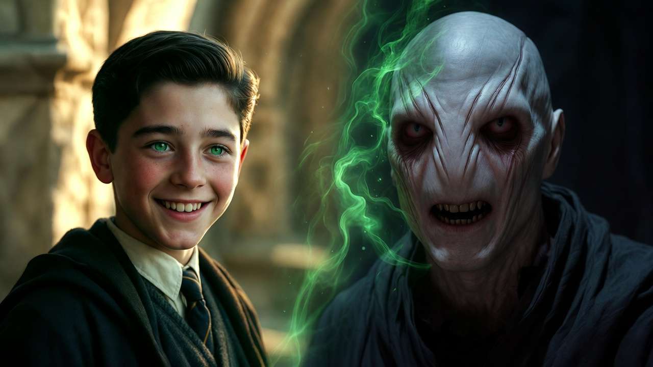 Transformation from young Tom Riddle to Lord Voldemort revealed