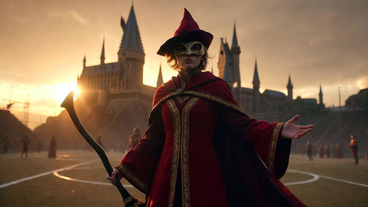 Iconic legacy image of Oliver Wood as Gryffindor Quidditch captain at Hogwarts