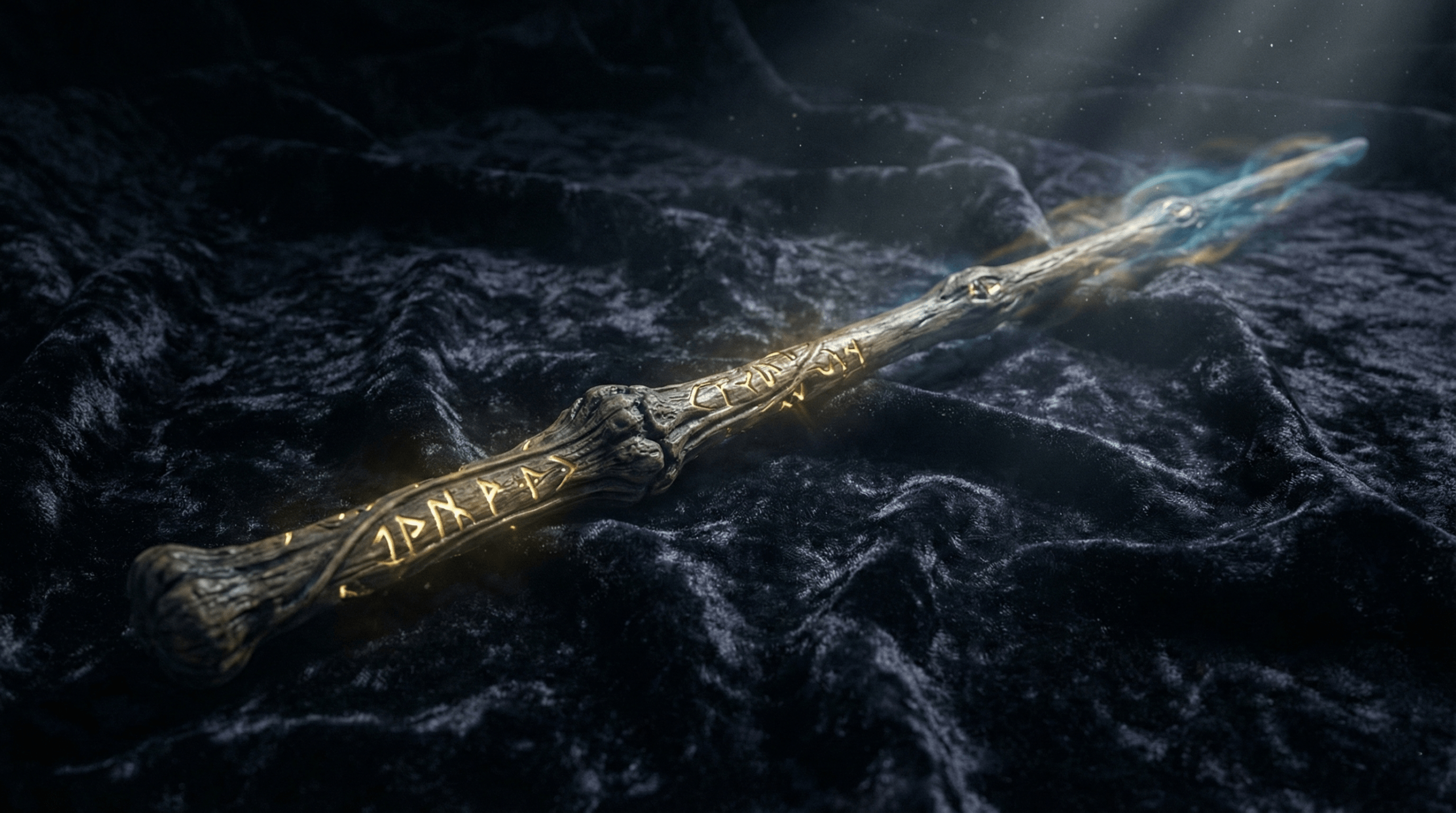Close-up of the legendary Elder Wand, the most powerful wand in Harry Potter lore