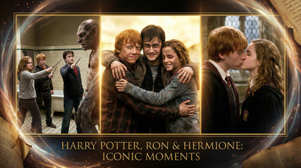 Harry Potter with Ron and Hermione