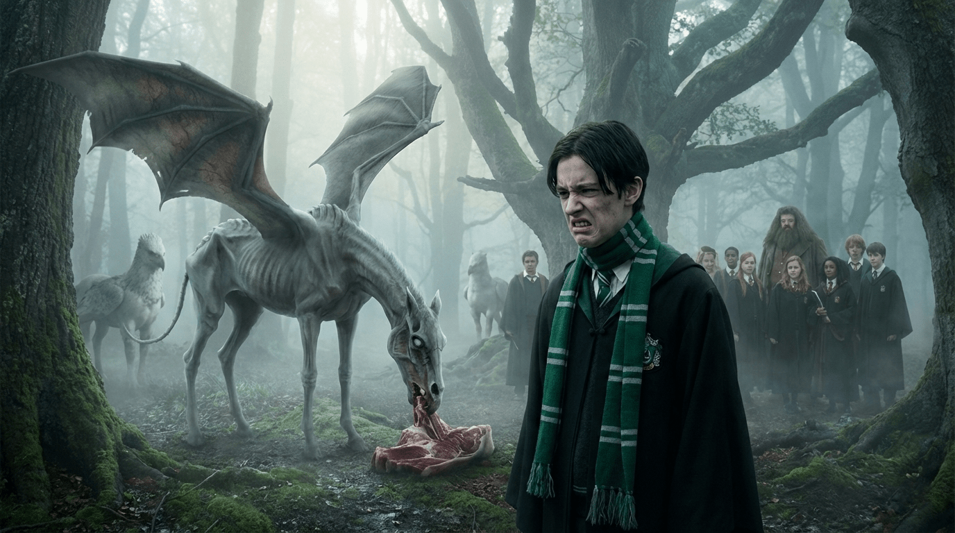 Theodore Nott as fan-favorite Slytherin loner in dark academia style