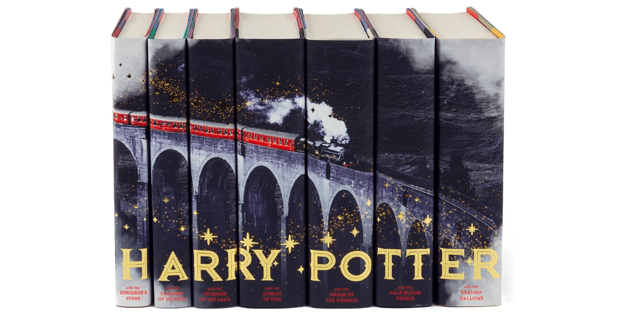 Juniper Books - Harry Potter 7 Volume Boxed Set: Train Design with Metallic Gold - Custom Designed Collectible
