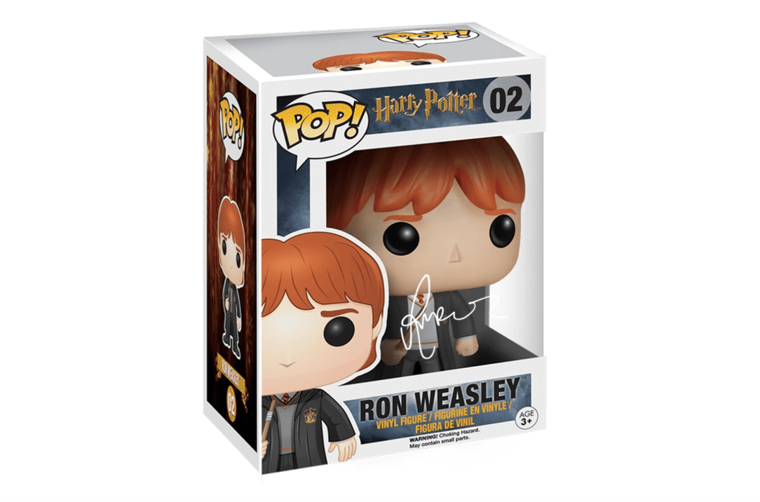 Rupert Grint Ron Weasley #02 Harry Potter Facsimile Signed Reprint Laser Autographed Funko POP! Movies Figurine with Protector Case
