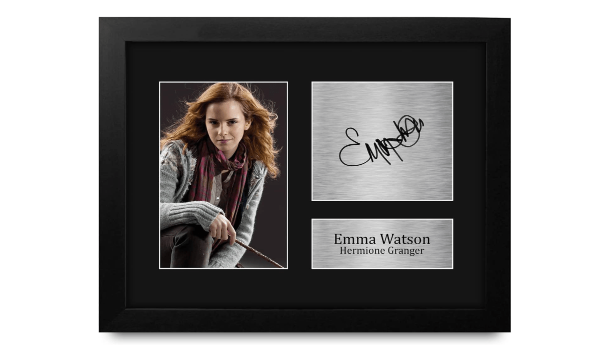 HWC Trading Emma Watson Gift USL Framed Signed Printed Autograph Hermione Granger Harry Potter Gifts Print Photo Picture Display - US Letter Size
