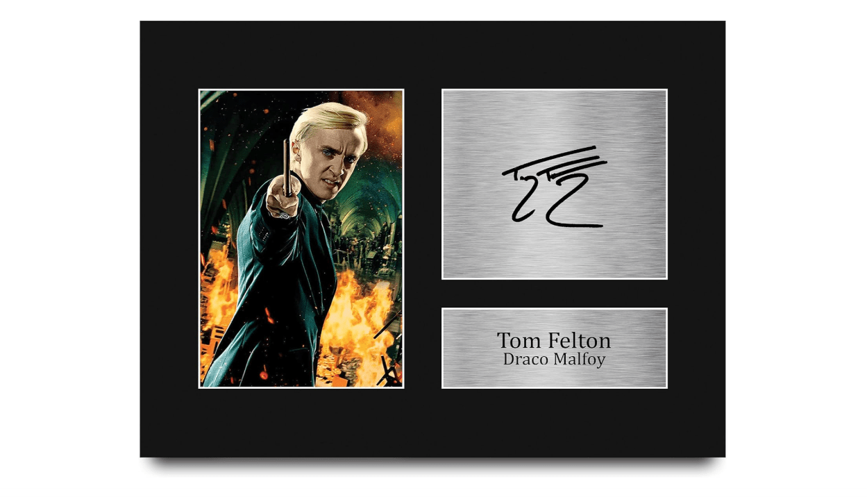 HWC Trading Tom Felton Harry Potter Draco Malfoy Gifts Printed Signed Autograph Picture for Movie Memorabilia Fans - US Letter Size
