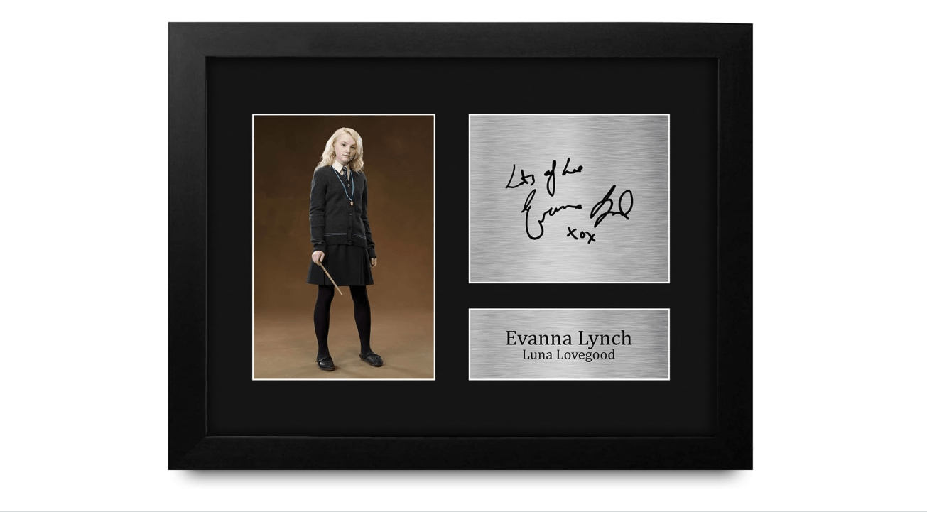 HWC Trading Evanna Lynch Harry Potter Luna Lovegood Framed Gifts Printed Signed Autograph Picture for Movie Memorabilia Fans - US Letter Size
