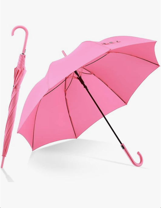 RUMBRELLA UV Stick Umbrella Auto Open UPF 50+ with J Hook Handle 51IN
