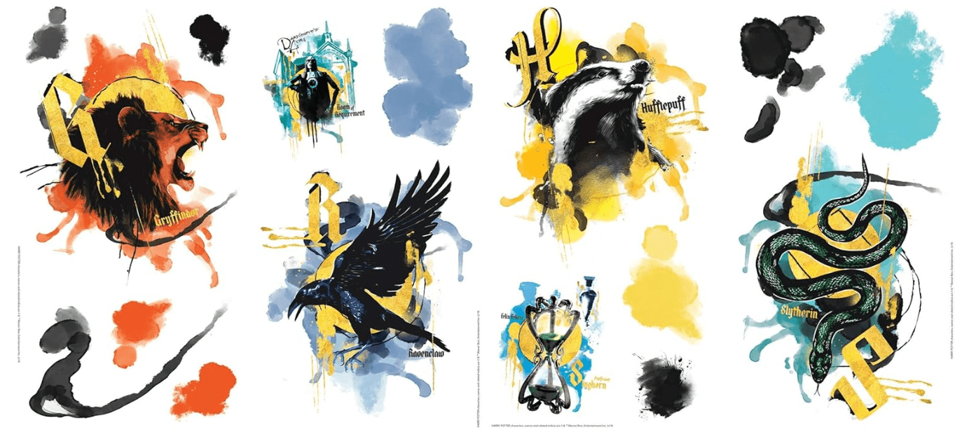 RoomMates RMK4149SCS Harry Potter Hogwarts House Peel and Stick Wall Decals
