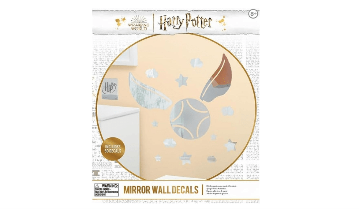 Harry Potter Golden Snitch Mirrored Wall Decals - Officially Licensed Merchandise for Boys and Girls, Bedroom Stickers Decor for All Ages, Silver Vinyl'...
