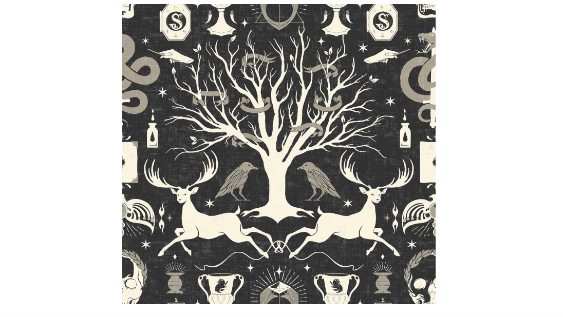 Harry Potter Horcrux Black Damask Peel and Stick Wallpaper by RoomMates, RMK12781PLW
