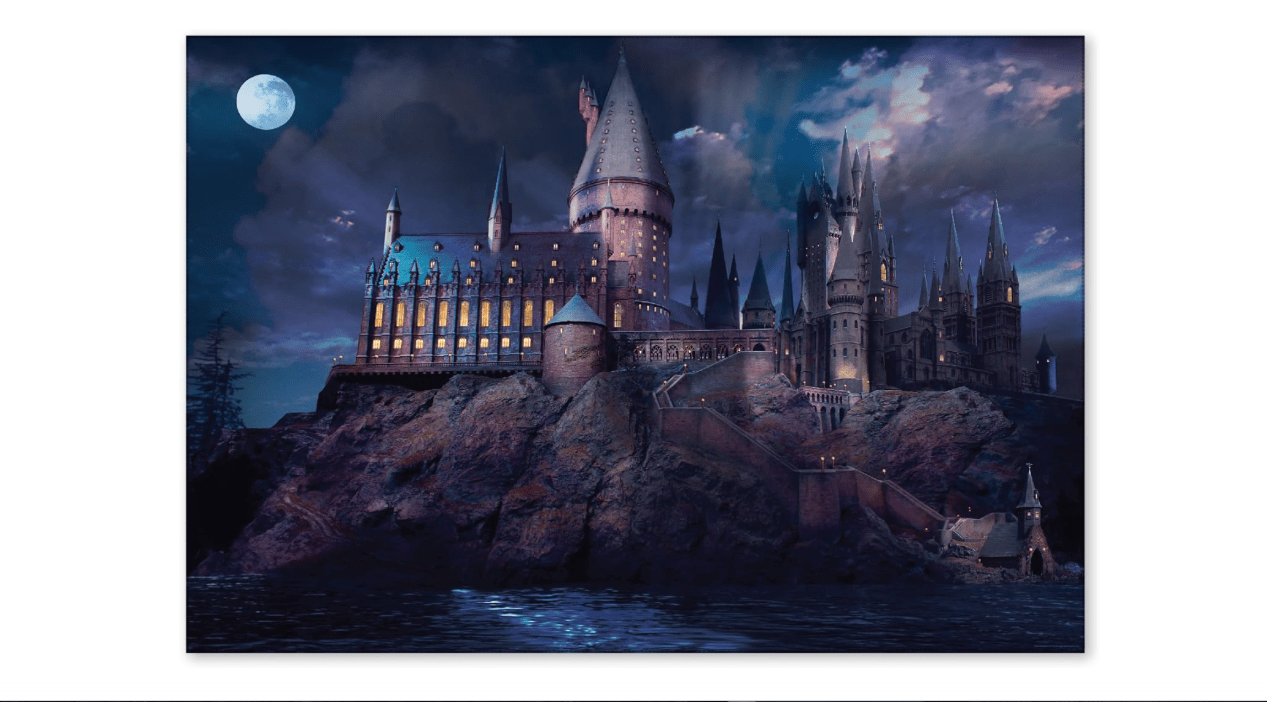 ConQuest Journals Harry Potter Hogwarts Castle at Night Backdrop Wall Banner, Large Photo Backdrop, Party Decoration, Wizarding World Room Decor, 5ft x 7ft...
