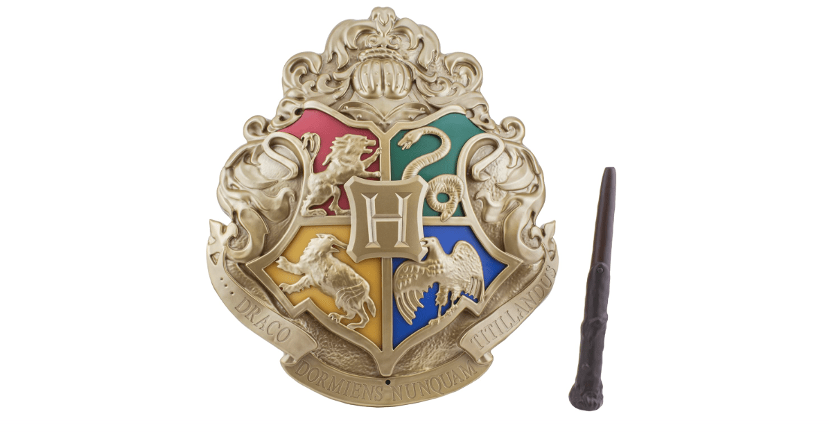 Harry Potter Hogwarts Crest Sign Lamp with Noble Wand Remote Control - Wall Decor or Stand-Alone Collectible Gifts for Fans
