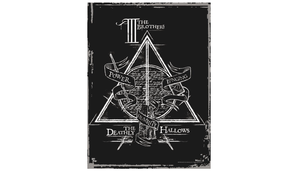 MIGHTYPRINT Harry Potter – Deathly Hallows – The Three Brothers – Durable 17” x 24" Wall Art – NOT Made of Paper – Officially Licensed Collectible
