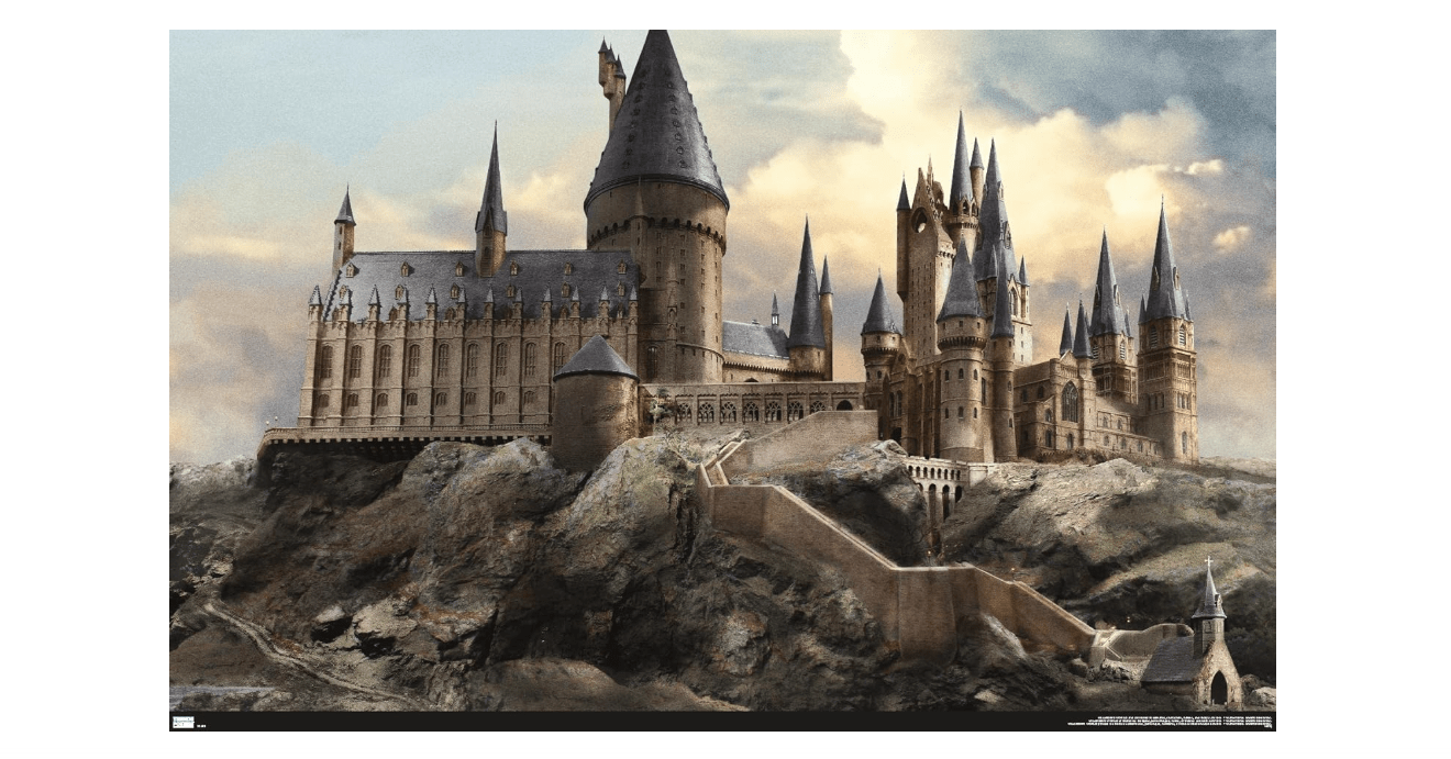 Trends International The Wizarding World: Harry Potter - Hogwarts at Sunrise Wall Poster, 14.725" x 22.375", Premium Unframed Version
