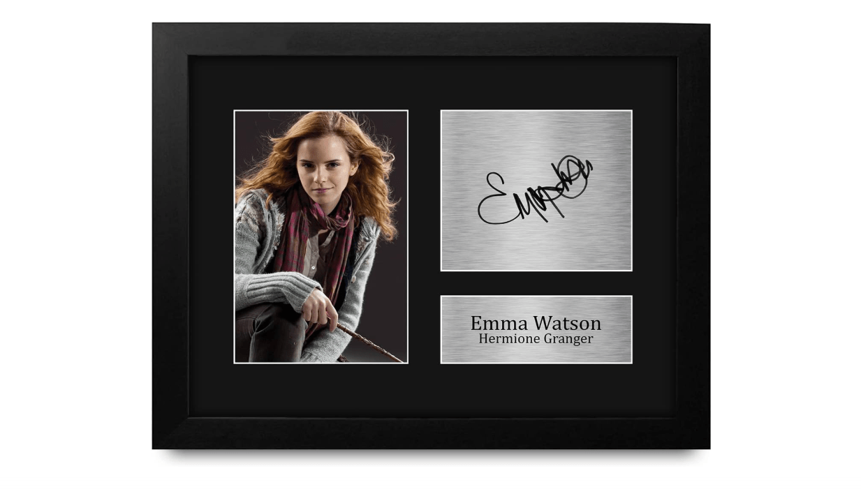 HWC Trading Emma Watson Gift USL Framed Signed Printed Autograph Hermione Granger Harry Potter Gifts Print Photo Picture Display - US Letter Size 