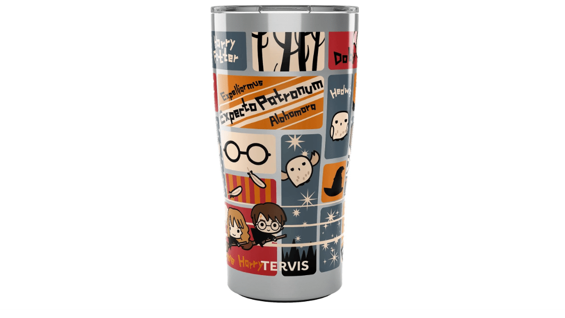 Tervis Traveler Harry Potter Charms Tiles Triple Walled Insulated Tumbler Travel Cup Keeps Drinks Cold & Hot, 20oz, Stainless Steel
