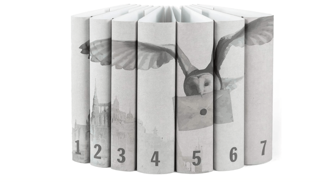 Juniper Books - Harry Potter Series - Castle and Owl - Book Covers for Hardcover Harry Potter Books Set Books NOT Included
