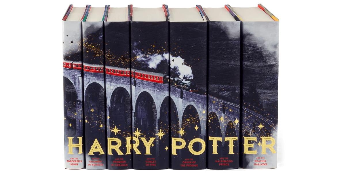 Juniper Books - Harry Potter 7 Volume Boxed Set: Train Design with Metallic Gold - Custom Designed Collectible
