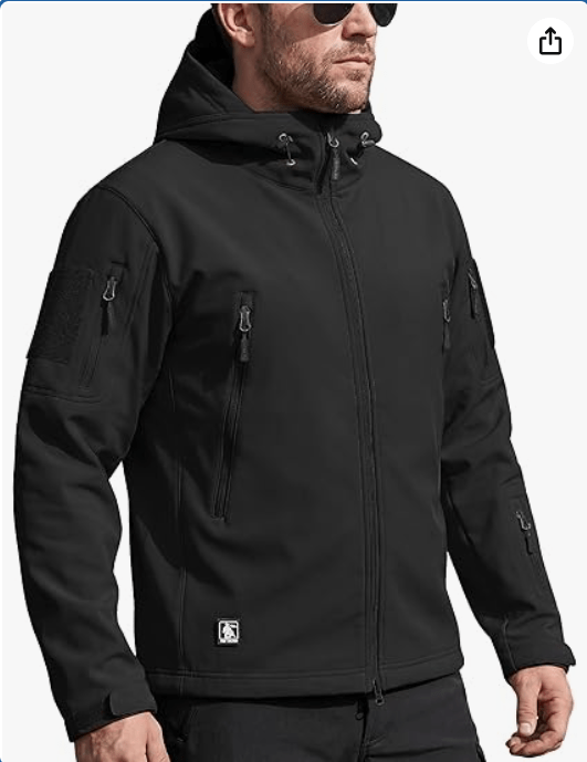 FREE SOLDIER Men's Outdoor Waterproof Soft Shell Hooded Military Tactical Jacket
