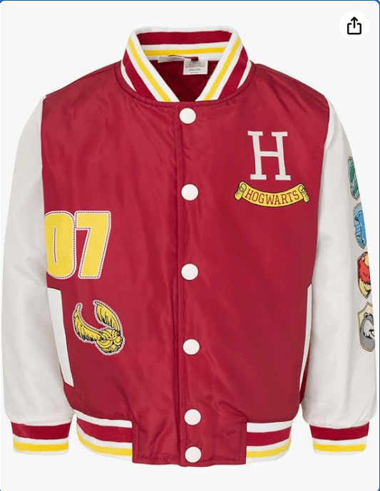 Harry Potter Varsity Bomber Jacket Little Kid to Big Kid Sizes (5-6 - 18-20)
