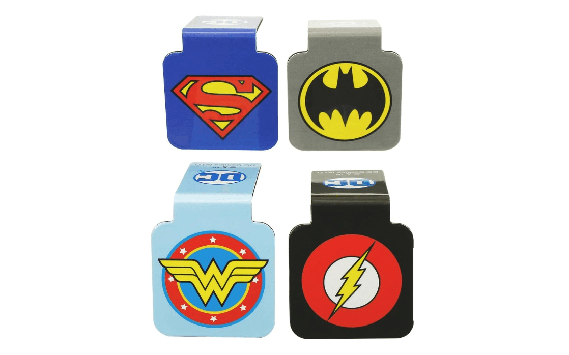 Ata-Boy Justice League Bookmark, Logo Magnetic Bookmarks (4 Set) DC Comics Gifts & Merchandise
