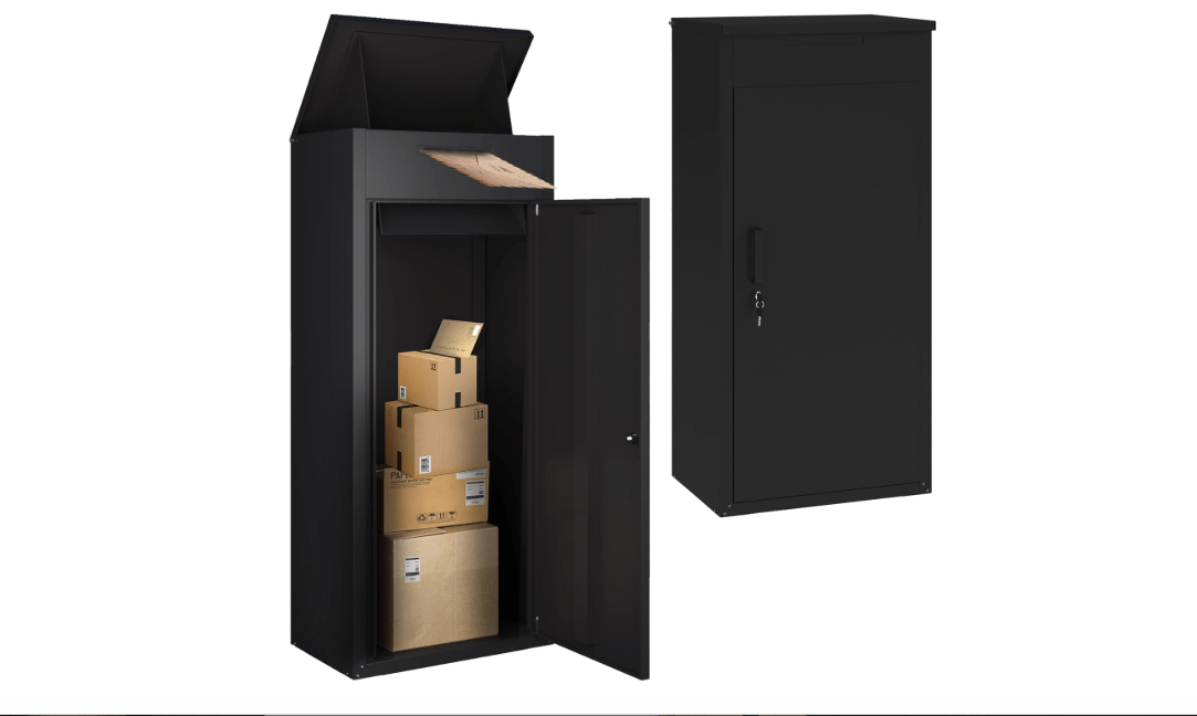 JFHID Package Delivery Box for Outside,Lockable Anti-Theft Parcel Drop Box with Mailbox Waterproof Weather Resistant Full Metal Frame for Porch Fence...