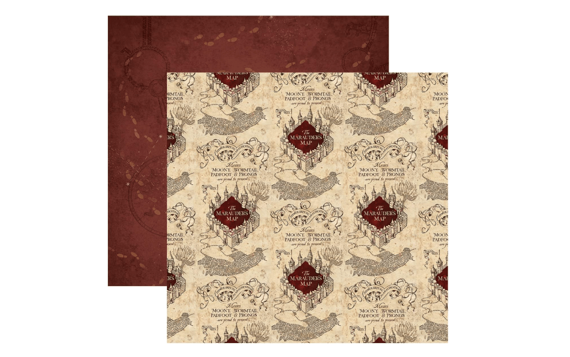 Paper House Productions Harry Potter Marauder's Map Double Sided Scrapbook Paper, 12-inch, 15-Pack