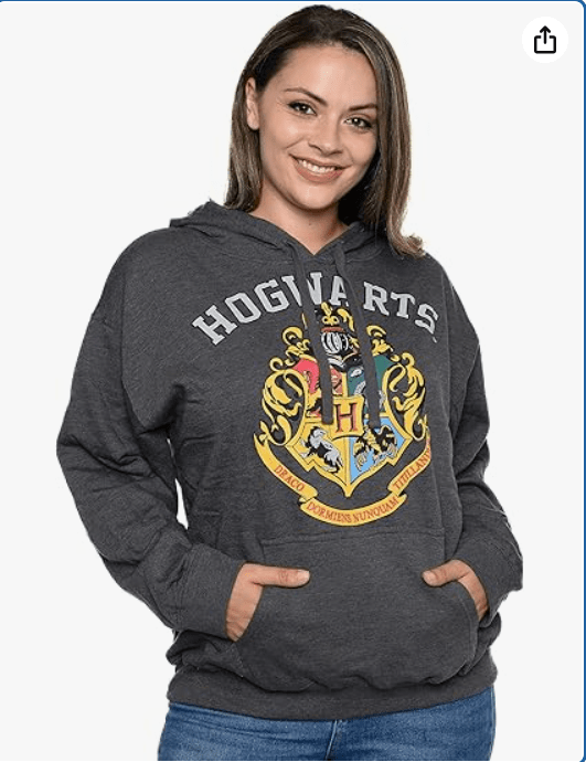 Harry Potter Womens Hoodie Hogwarts Crest Pullover Sweatshirt
