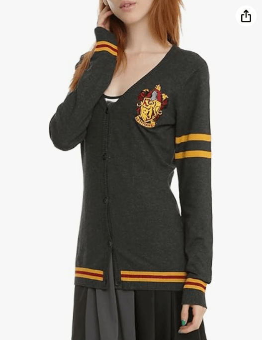 Harry Potter Womens' Slytherin House Crest Open Front Cardigan Juniors Knit Sweater 