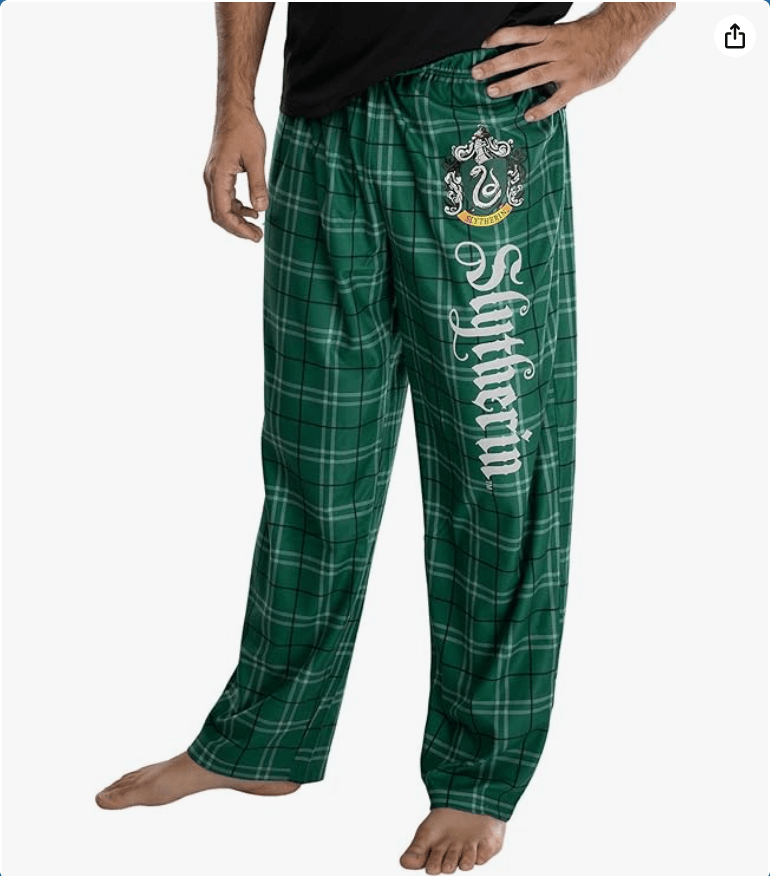 Harry Potter Men's House Crest Plaid Lounge Pajama Pants - All 4 Houses Gryffindor, Ravenclaw, Slytherin, Hufflepuff

