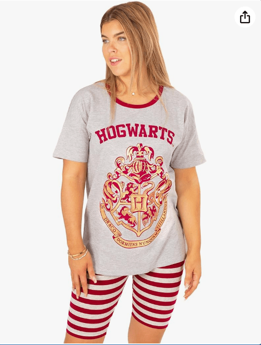 Harry Potter Pajamas Womens Adults T Shirt With Cycle Shorts Loungewear
