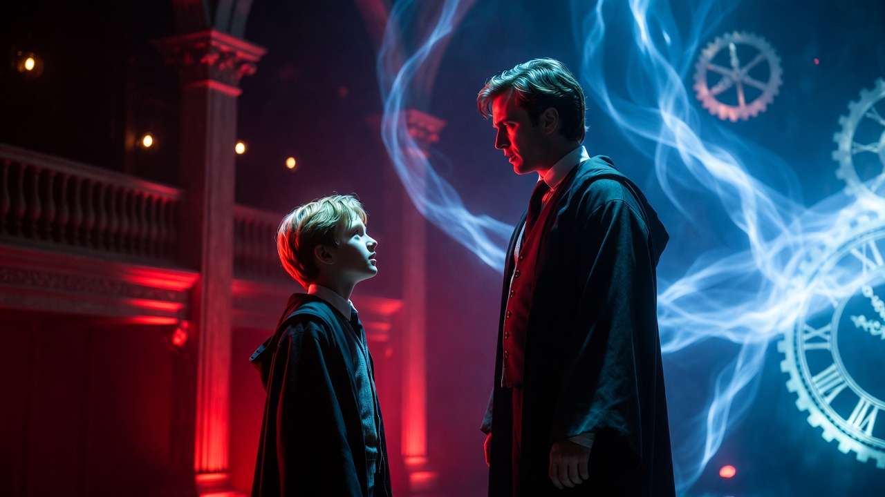 Emotional father-son moment between Harry and Albus Potter in Cursed Child stage production Columbus