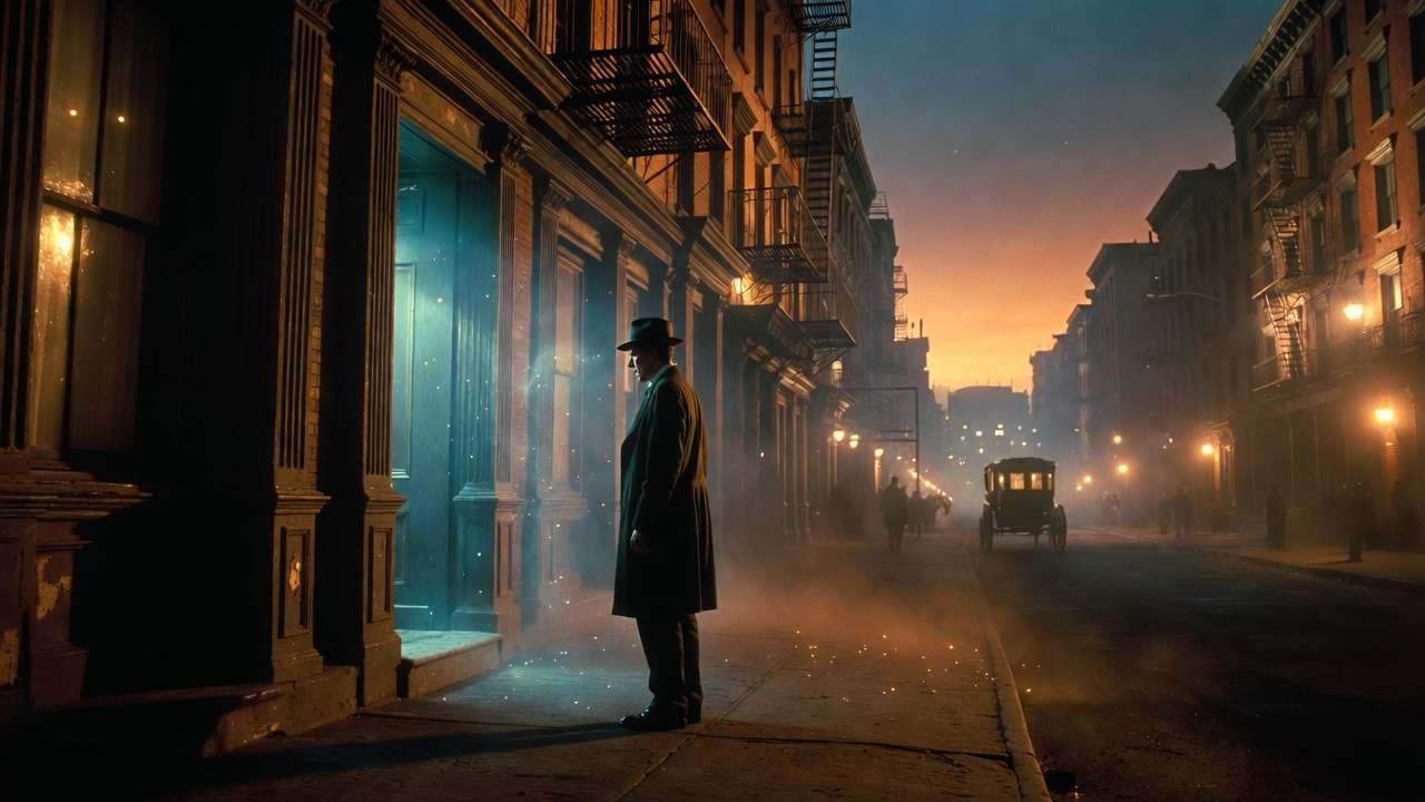 1920s No-Maj discovering hidden magical doorway in American wizarding world