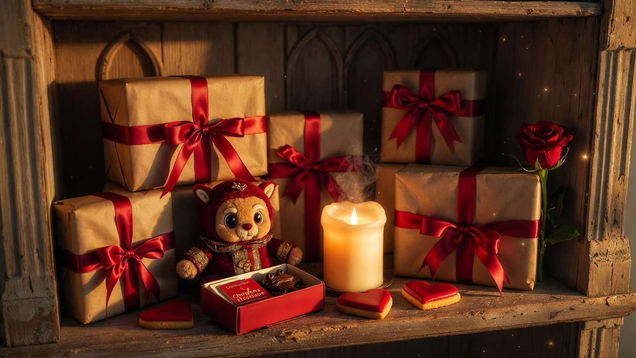 Collection of magical Harry Potter Valentine gifts, treats, and decor for Potterheads in 2026