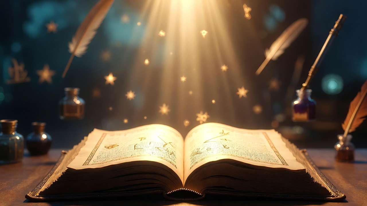 Magical open book with glowing pages representing Harry Potter series growth