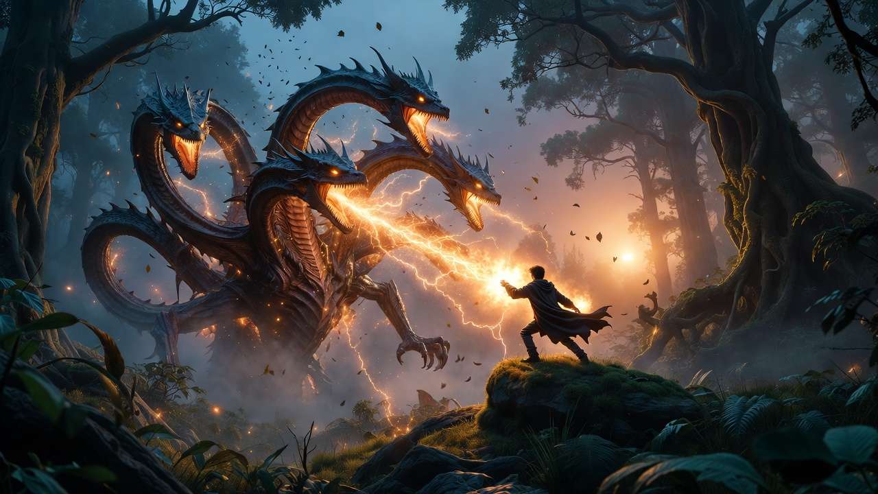 Harry Potter Echo PvE deck clearing Forbidden Forest hydra boss with amplified spell spam in Magic Awakened