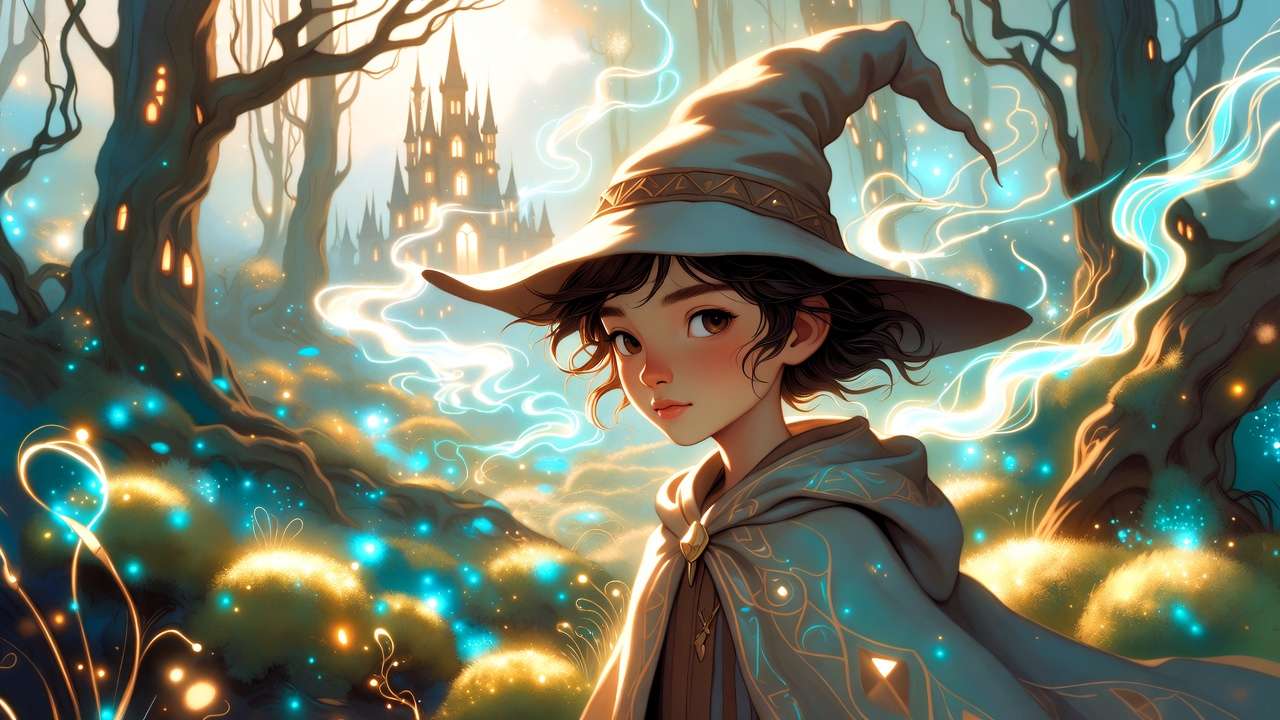 Ethereal Ukrainian Harry Potter book cover by Vladyslav Yerko with dreamy folklore-inspired magical forest and castle