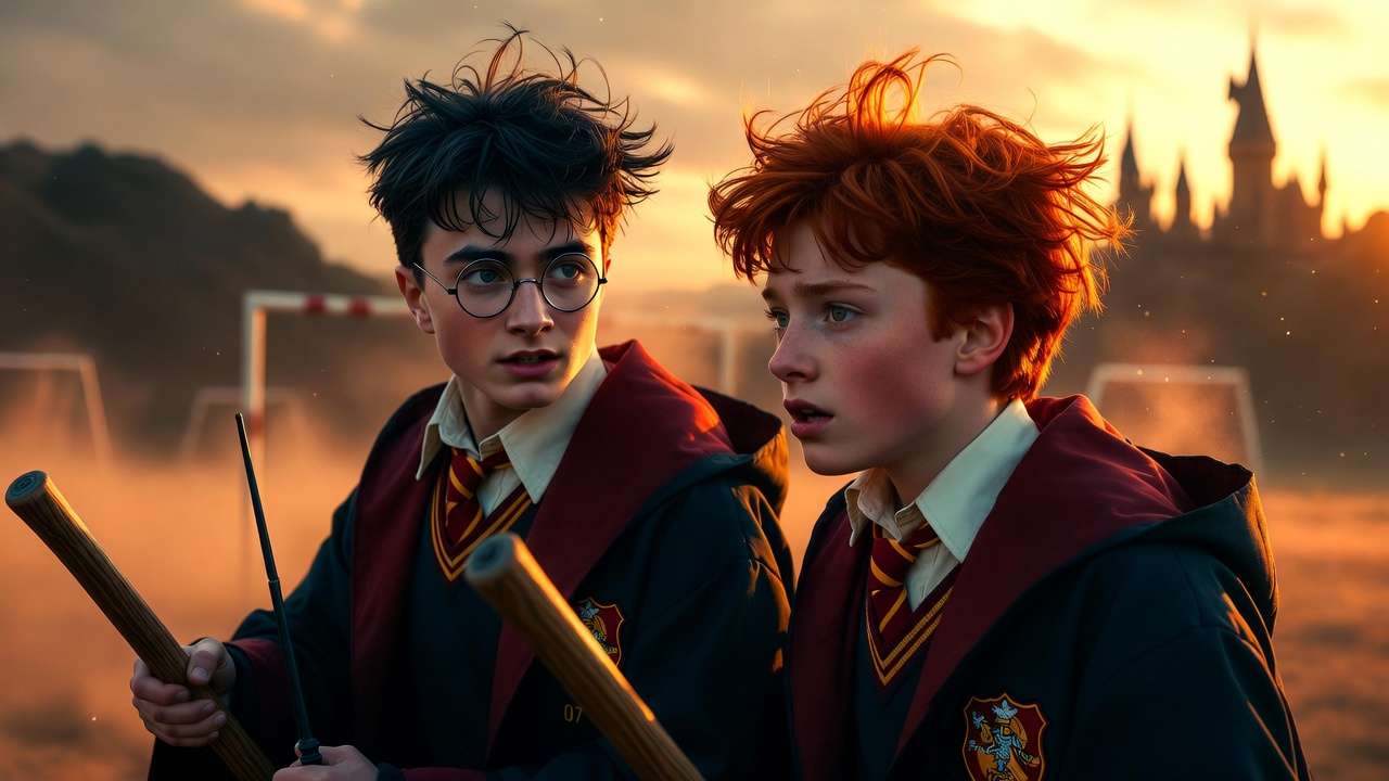 Harry and Ron in steamy Quidditch moment from SNL Heated Wizardry parody
