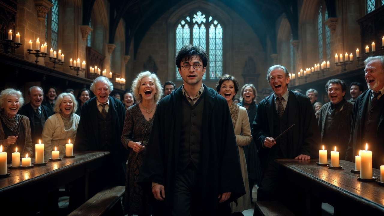 Daniel Radcliffe as adult Harry in SNL 19-years-later Hogwarts reunion parody